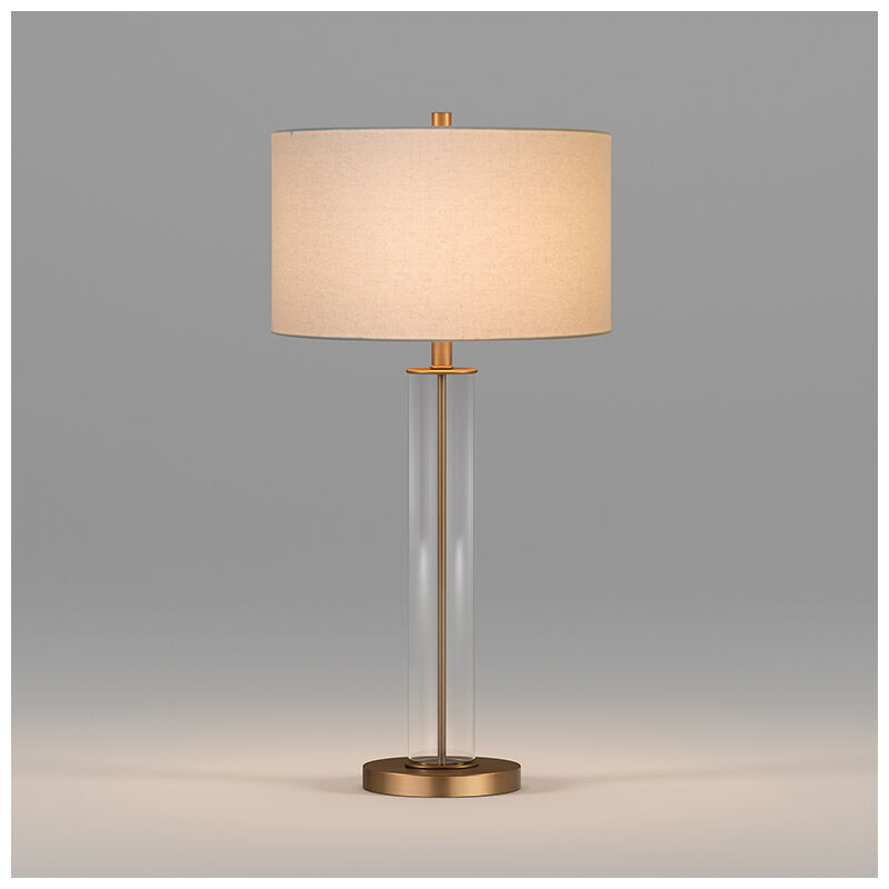 Hudson & Canal Harlow Brass and Clear Glass Table Lamp