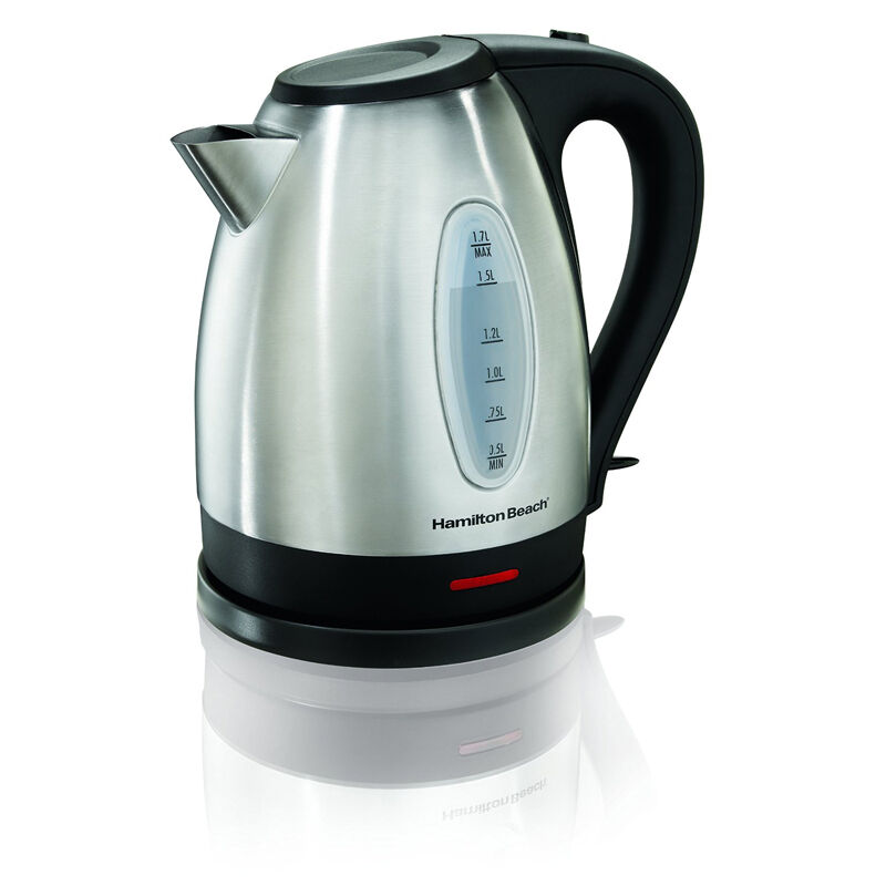 Hamilton Beach 1.7L Electric Tea Kettle, Water Boiler & Heater, Built-In  Mesh Filter, Auto-Shutoff & Boil-Dry Protection, Cordless Serving, LED