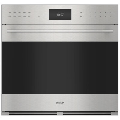 Wolf E Series 30 in. 4.7 cu. ft. Electric Smart Wall Oven with Dual Convection & Self Clean - Stainless Steel | SO3050TE-S-T