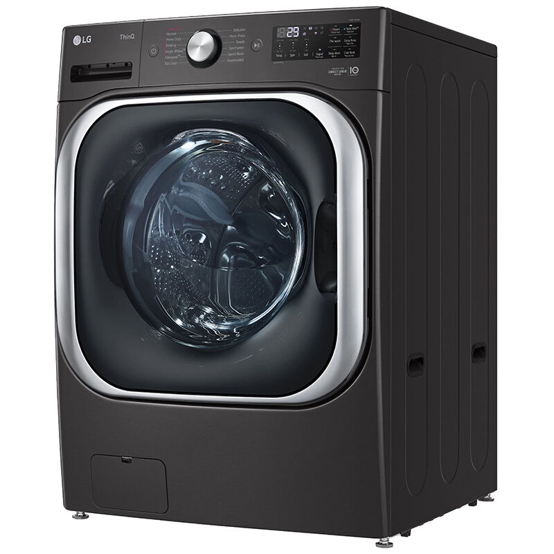 LG 29 in. 5.2 cu. ft. Smart Stackable Front Load Washer with Steam Wash  Cycle - Black Steel