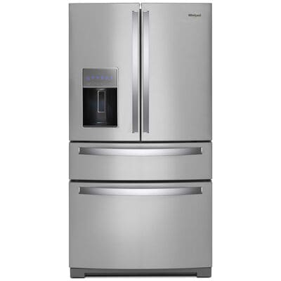 Whirlpool 36 in. 26.0 cu. ft. 4-Door French Door Refrigerator with Ice & Water Dispenser - Fingerprint Resistant Stainless Steel | WRMF7736PZ