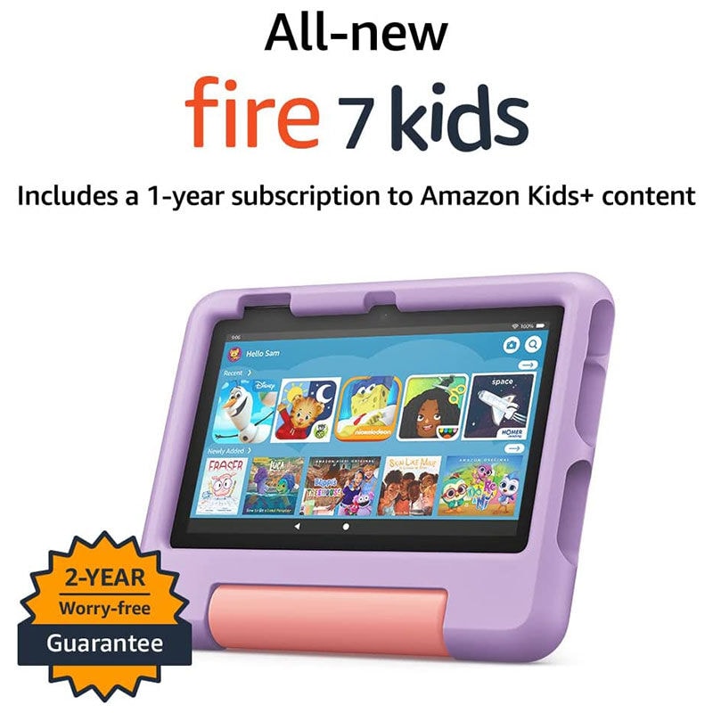 Amazon Fire 7 16GB Kids Edition Tablet 16GB - Purple Bumper (2022