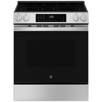 GE 30 in. 5.3 cu. ft. Smart Air Fry Convection Oven Slide-In Electric Range with 5 Radiant Burners - Fingerprint Resistant Stainless | GRS600AVFS