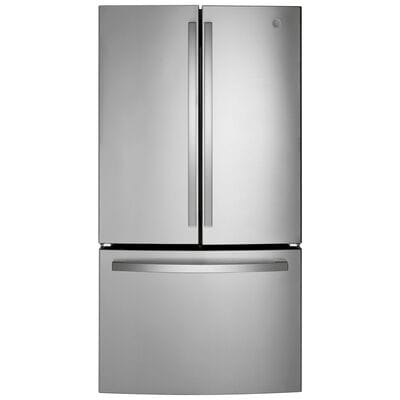 GE 36 in. 21.9 cu. ft. Counter Depth French Door Refrigerator with Internal Water Dispenser - Fingerprint Resistant Stainless | GWE22JYMFS