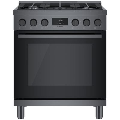 Bosch 800 Series 30 in. 3.9 cu. ft. Convection Oven Freestanding Dual Fuel Range with 5 Sealed Burners - Black Stainless Steel | HDS8045U