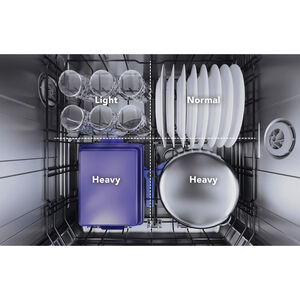 Thermador Sapphire Series 24 in. Top Control Smart Dishwasher with 44 dBA Sound Level, 3rd-Rack & StarDry - Stainless Steel, Stainless Steel, hires