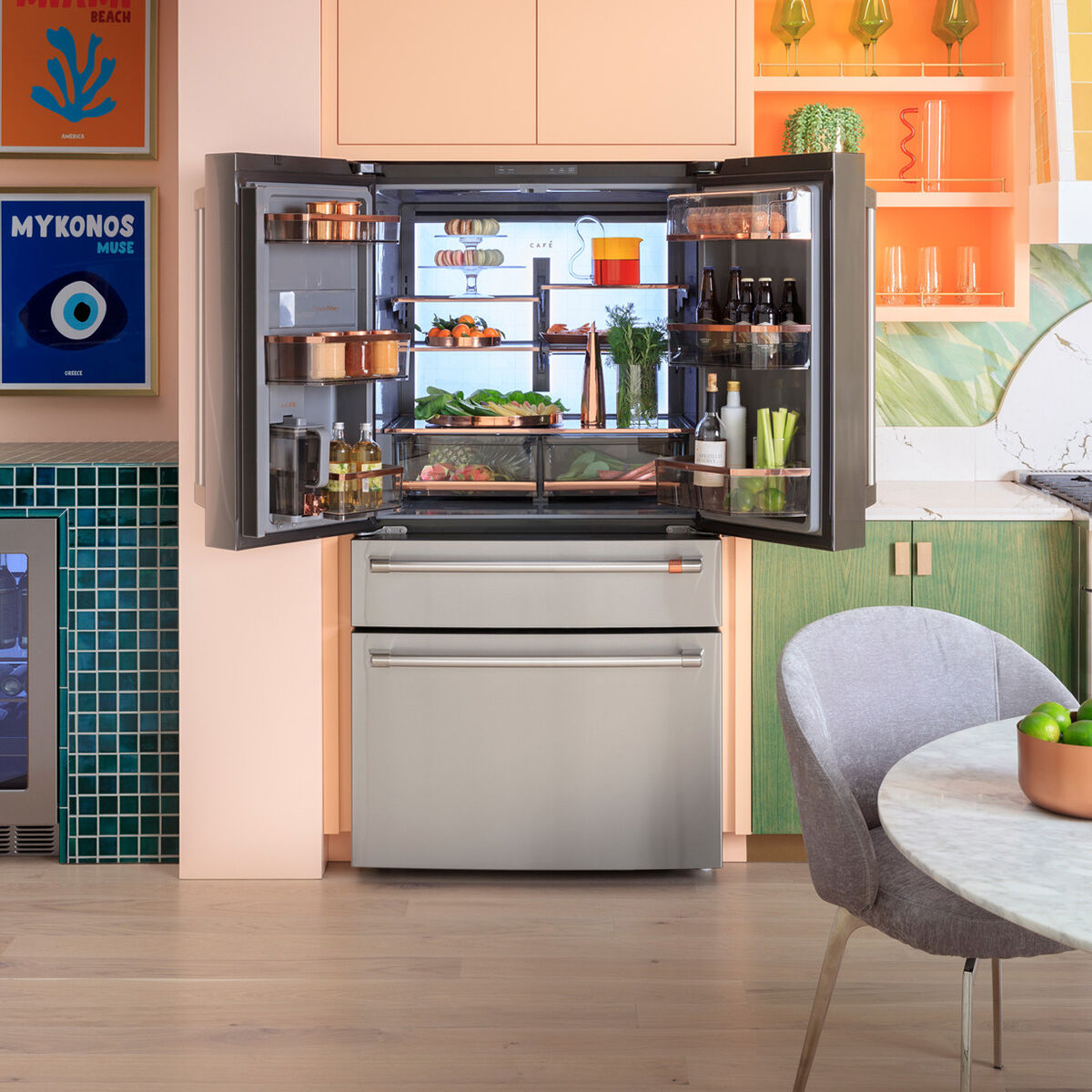 Cafe 36 in. 28.7 cu. ft. Smart 4-Door French Door Refrigerator 