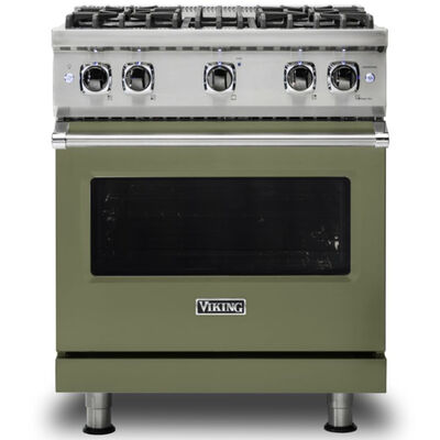 Viking 5 Series 30 in. 4.0 cu. ft. Convection Oven Freestanding Gas Range with 4 Sealed Burners - Cypress Green | VGR5304BCY