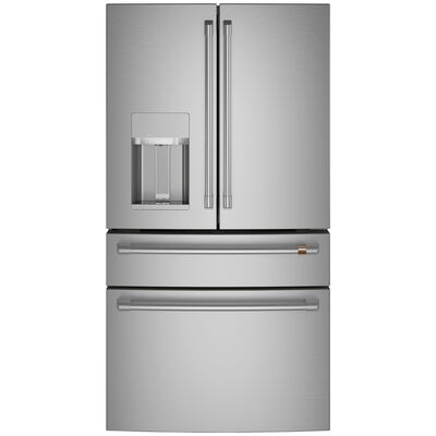 Cafe 36 in. 22.3 cu. ft. Smart Counter Depth 4-Door French Door Refrigerator with External Ice & Water Dispenser - Stainless Steel | CXE22DP2PS1