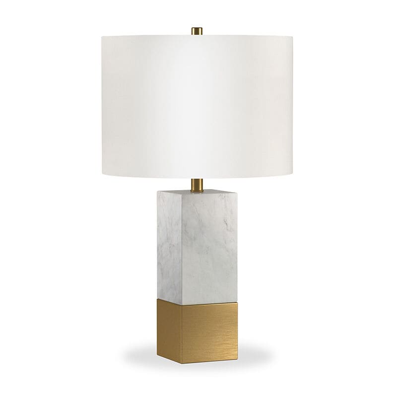 Henderson Brass Finish Arc Table Lamp with White Milk Glass Shade - Hudson  & Canal TL1126