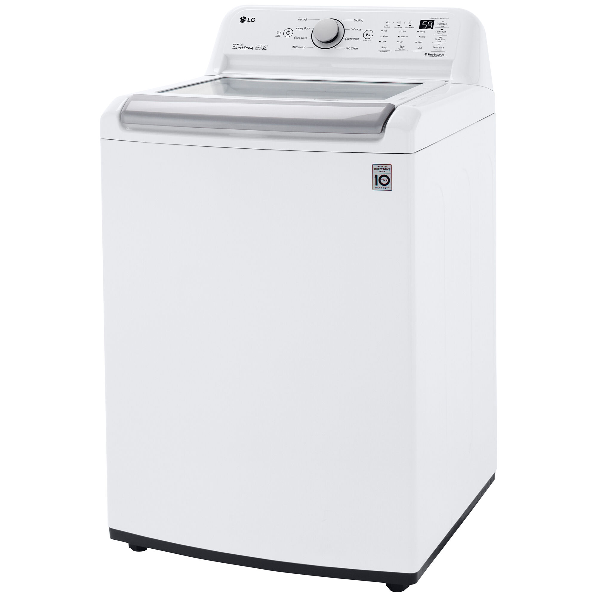 LG 27 in. 5.0 cu. ft. Top Load Washer with TurboDrum Technology - White