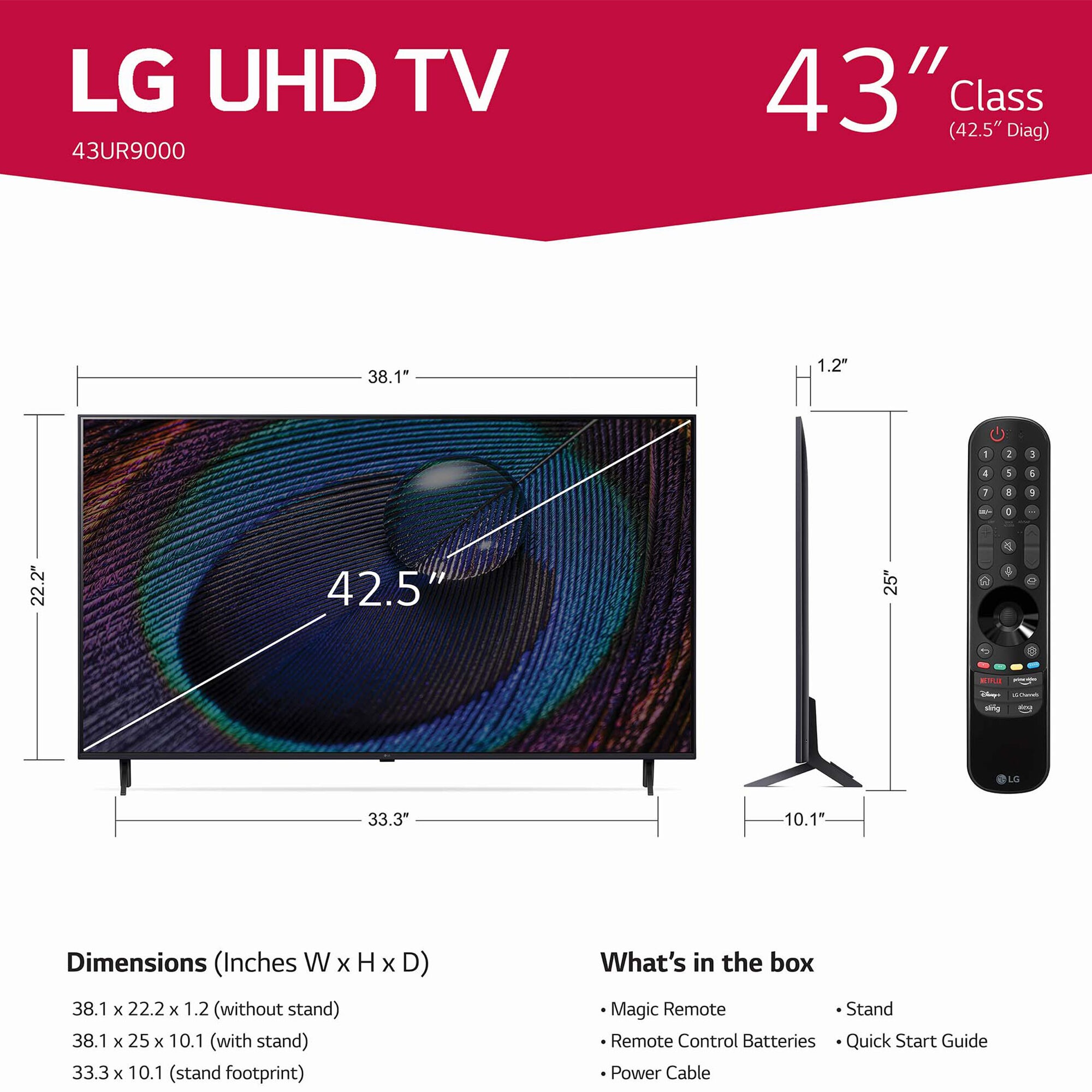 LG - 43inch Class UR9000 Series LED 4K UHD Smart webOS TV