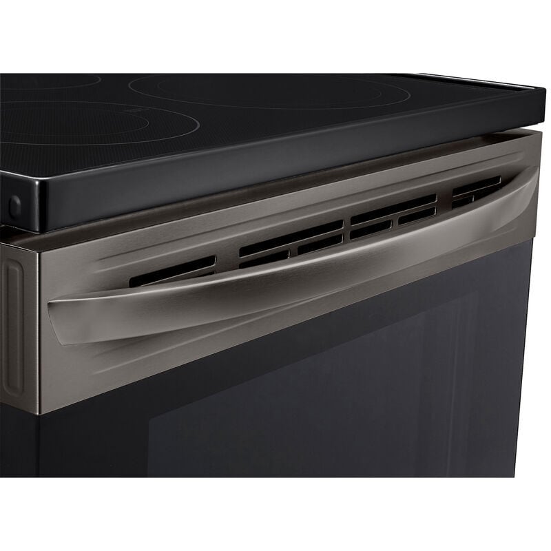 LG 30" Freestanding Electric Range with 5 Smoothtop Burners, 6.3 Cu. Ft. Single Oven with Air Fry & Storage Drawer - Black Stainless Steel, Black Stainless, hires