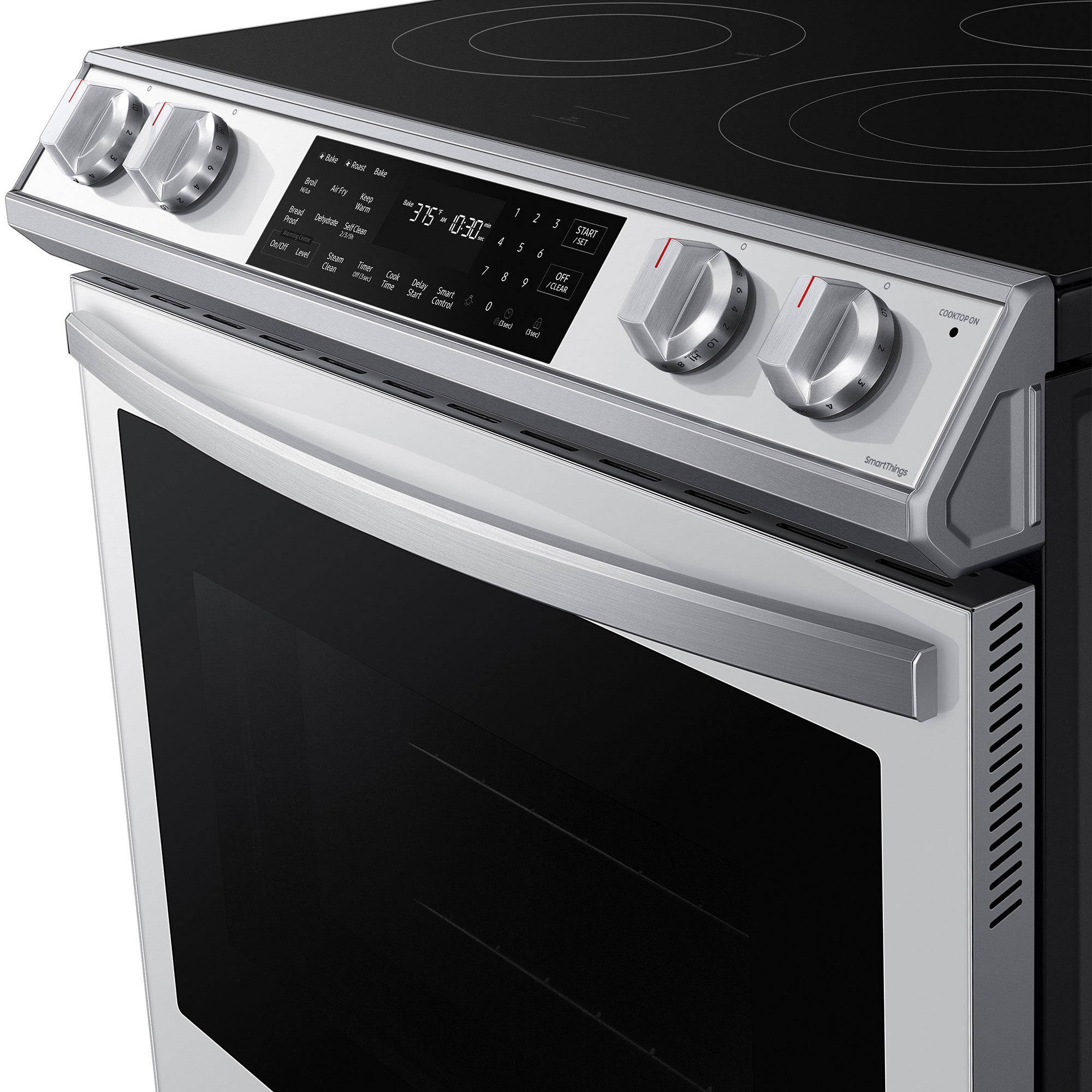 Electric stove deals white glass top