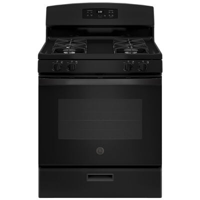 GE 30 in. 4.8 cu. ft. Oven Freestanding Gas Range with 4 Sealed Burners - Black | JGBS60DEKBB