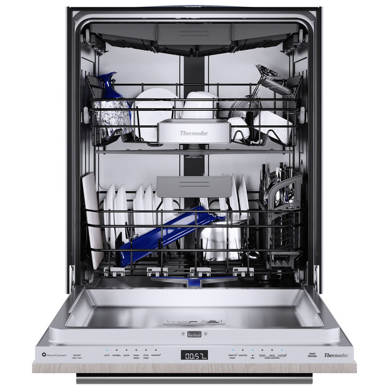 Thermador Sapphire Series 24 in. Top Control Smart Dishwasher with 44 dBA Sound Level, 3rd-Rack & StarDry - Custom Panel Ready, Custom Panel Required, hires