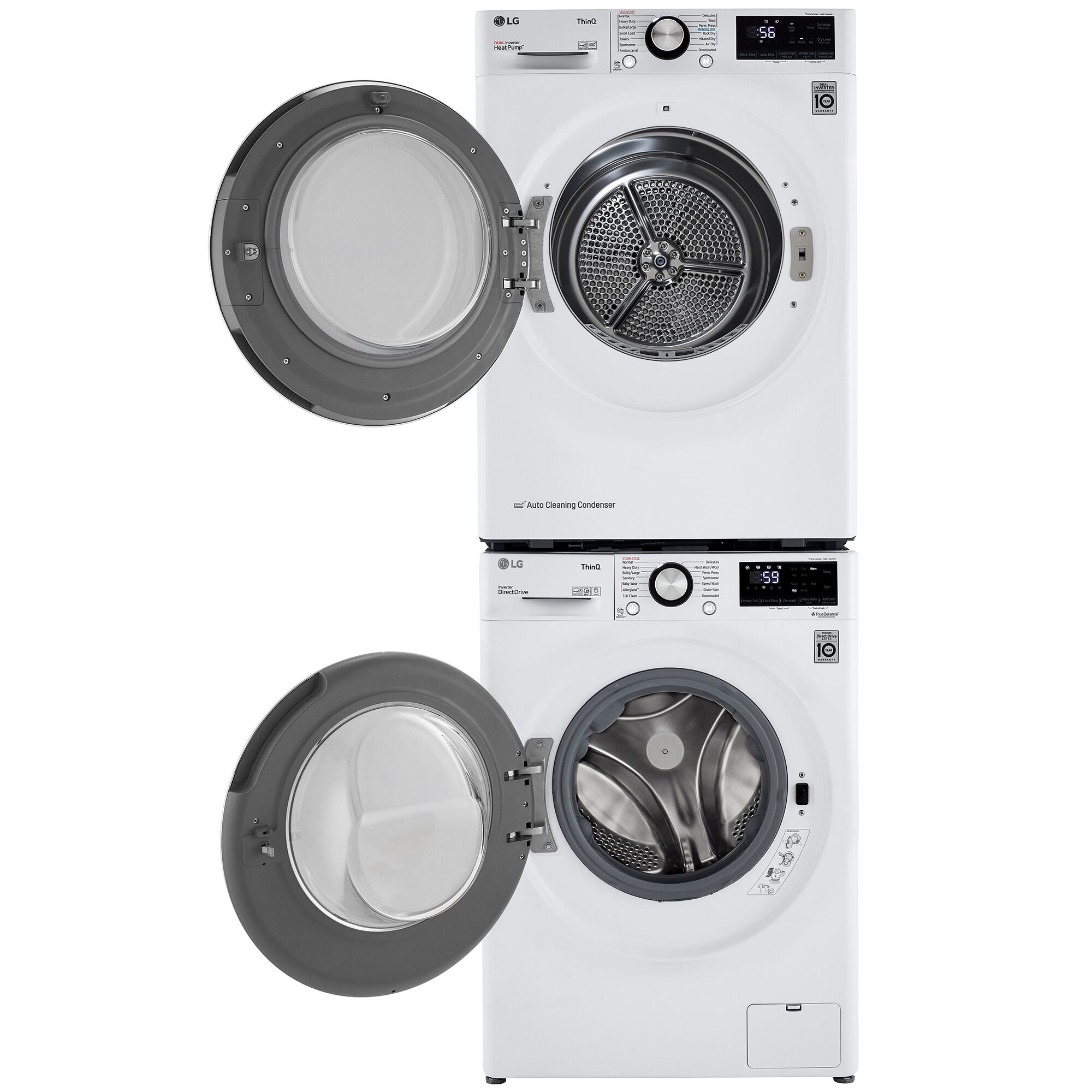 LG 24 in. 4.2 cu. ft. Ventless Electric Dryer with 14 Dryer Programs,  Wrinkle Care & Sensor Dry - White