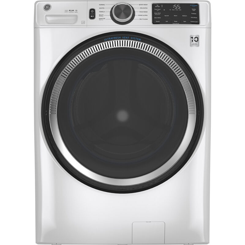 GE 28 in. 4.8 cu. ft. Smart Stackable Front Load Washer with UltraFresh  Vent System, OdorBlock & Sanitize with Oxi - White