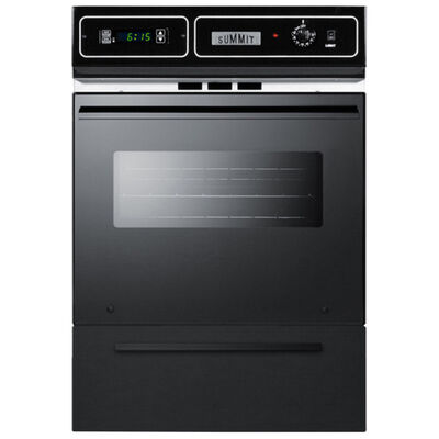 Summit 24 in. 2.9 cu. ft. Electric Wall Oven - Black Glass | TEM721DK