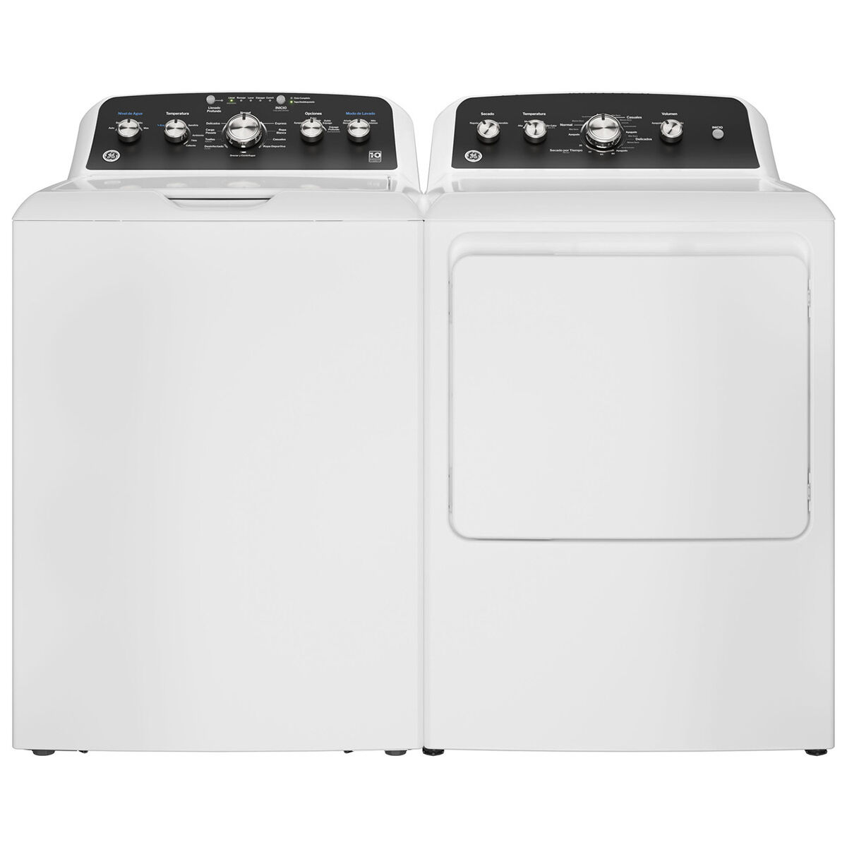 GE 27 in. 4.5 cu. ft. Top Load Washer with Spanish Panel, Wash Modes Soak,  Power, True Dual-Action Agitator & Sanitize with Oxi - White