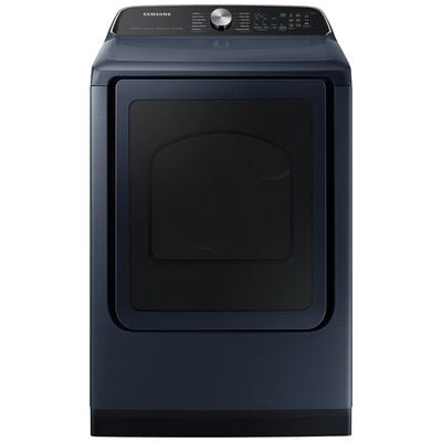 Samsung 27 in. 7.4 cu. ft. Smart Gas Dryer with Pet Care Dry, Sensor Dry, Sanitize & Steam Cycle - Brushed Navy | DVG54CG7150D