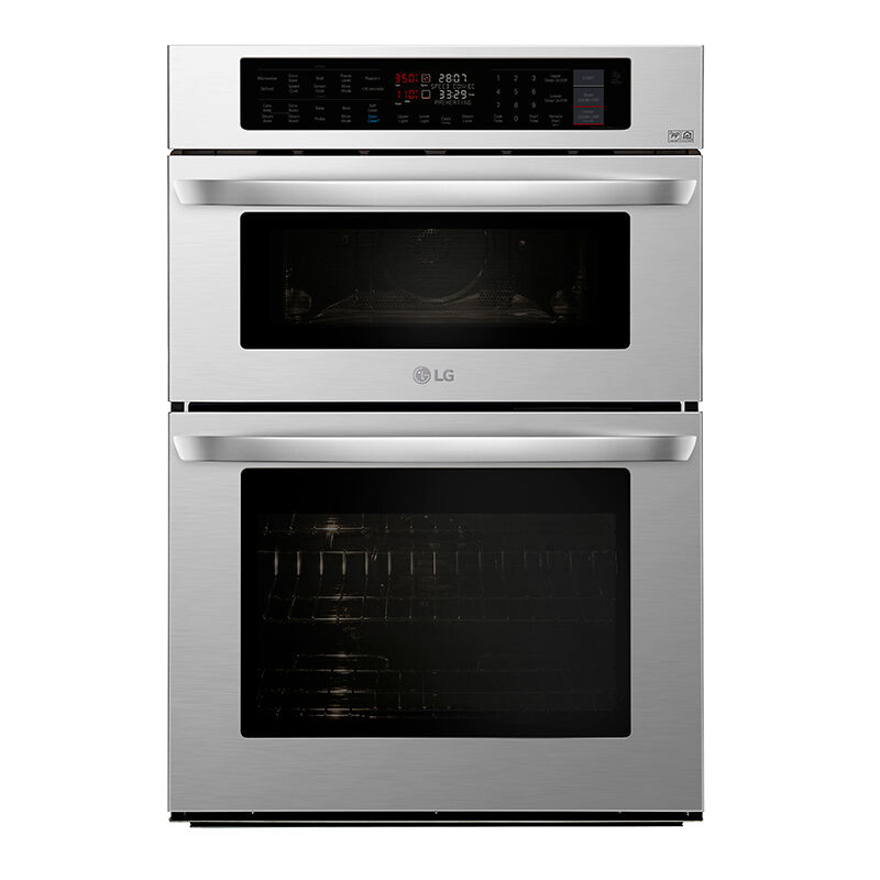 LG STUDIO 30-in Self-cleaning Convection Air Fry Fingerprint-resistant  Convection Smart Microwave Wall Oven Combo (Stainless Steel) in the  Microwave Wall Oven Combinations department at
