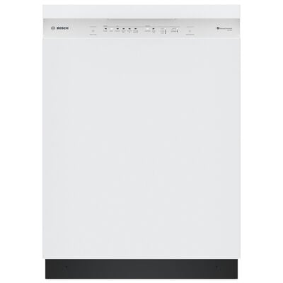 Bosch 300 Series 24 in. Front Control Smart Dishwasher with 48 dBA Sound Level & Pocket Handle - White | SHE41CM2N