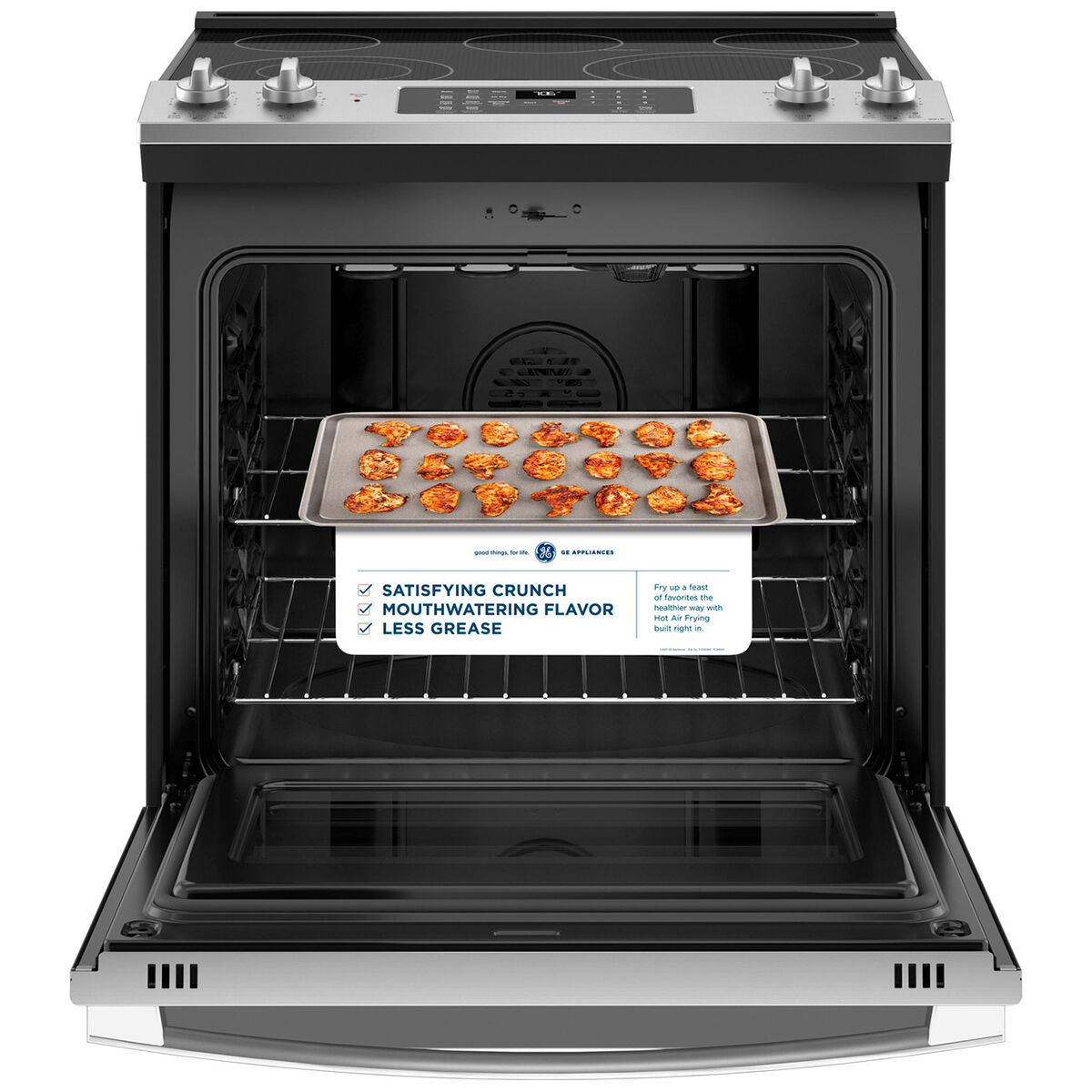 GE 30 in. 5.3 cu. ft. Smart Air Fry Convection Oven Slide-In Electric Range  with 5 Smoothtop Burners - Stainless Steel | P.C. Richard u0026 Son