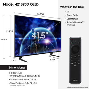 Samsung - 42" Class S90D Series OLED 4K UHD Smart Tizen TV, , hires