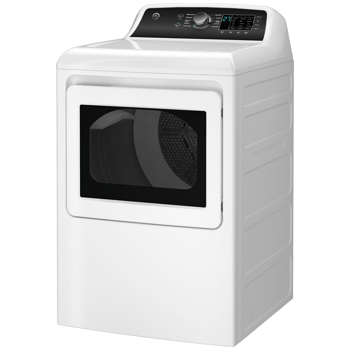 GE 27 in. 7.4 cu. ft. Electric Dryer with Sanitize Cycle & Sensor 