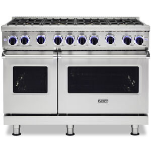 Viking 7 Series 48 in. 6.1 cu. ft. Convection Double Oven Freestanding Gas Range with 8 Sealed Burners - Stainless Steel, , hires