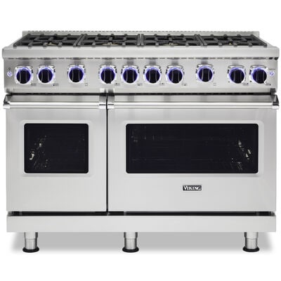 Viking 7 Series 48 in. 6.1 cu. ft. Convection Double Oven Freestanding Gas Range with 8 Sealed Burners - Stainless Steel | VGR74828BSSL