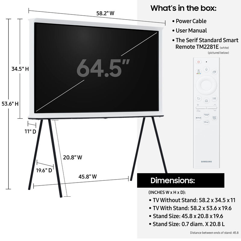 Samsung - 65" Class The Serif Series QLED 4K UHD Smart Tizen TV, , hires