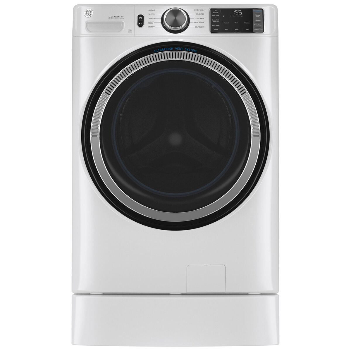 GE 28 in. 4.8 cu. ft. Smart Stackable Front Load Washer with 