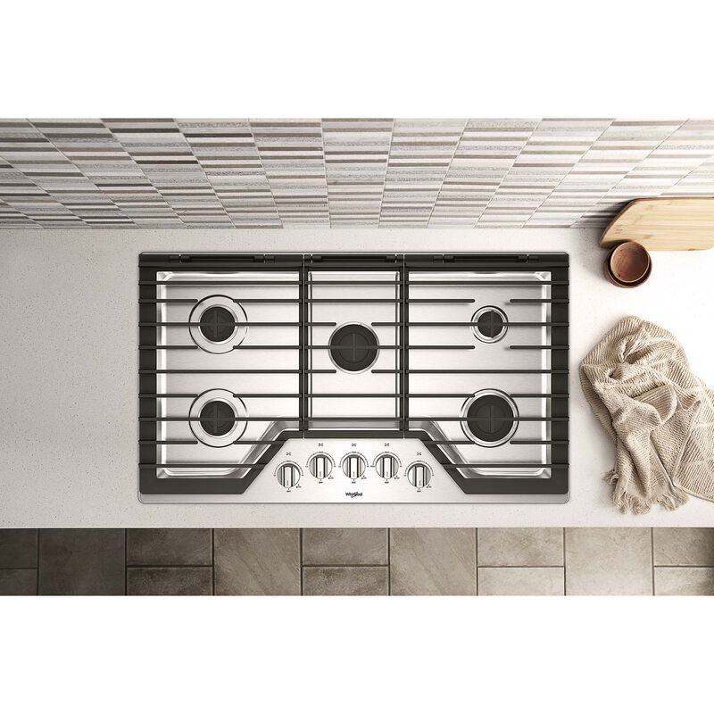 Whirlpool 36-in Burners Stainless Steel Gas Cooktop In The Gas Cooktops  Department At