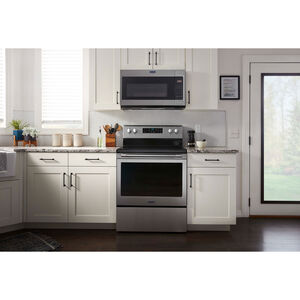 Maytag 30 in. 5.3 cu. ft. Oven Freestanding Electric Range with 5 Radiant Burners - Stainless Steel, , hires