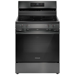 Frigidaire 30 in. 5.3 cu. ft. Air Fry Convection Oven Freestanding Electric Range with 5 Smoothtop Burners - Black Stainless, , hires