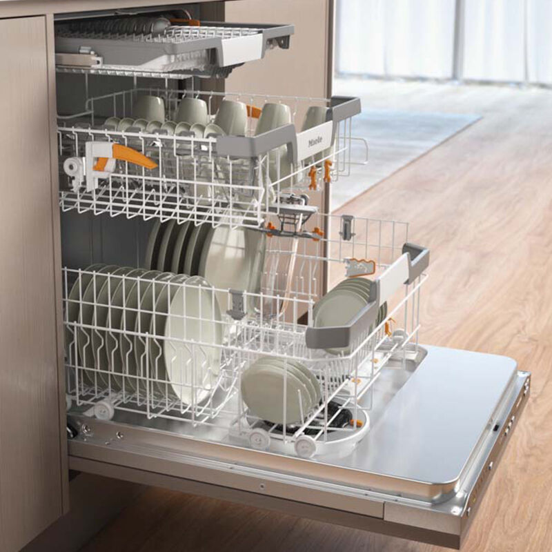 Miele 24 in. Top Control Smart Dishwasher with 42 dBA Sound Level & 3rd Rack - Custom Panel Ready, , hires