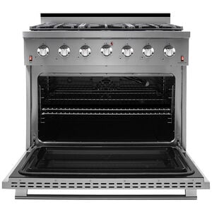 NXR 36 in. 5.5 cu. ft. Convection Oven Freestanding LP Gas Range with 6 Sealed Burners - Stainless Steel, , hires