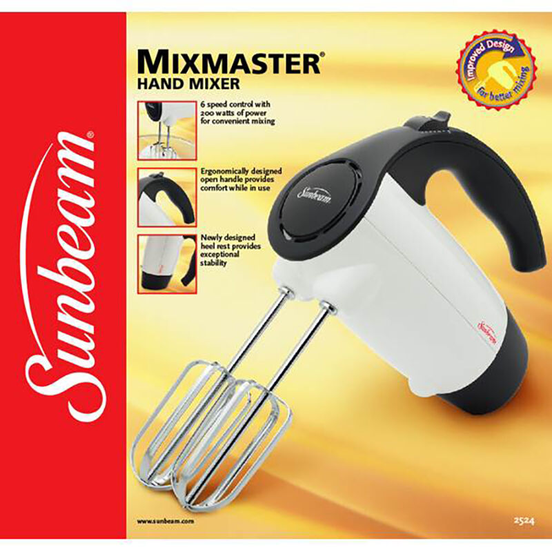  Sunbeam 002524-000-NPO 200 Watt White Mixmaster Hand Mixer:  Home & Kitchen