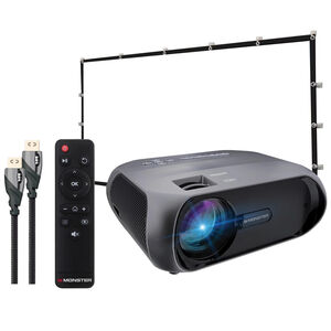 Monster Cable Vision 1920 x 1080p LCD TFT Technology Home Projector Kit, with 2000 Lumens, Comes With 120 Inch Screen/Carrying Case, , hires