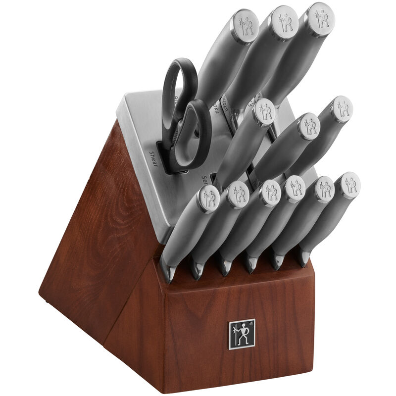 17 Pieces Kitchen Knives Set, 13 Stainless Steel Knives Acrylic Stand,  Scissors, Peeler and Knife Sharpener - 17Pieces-Black - Bed Bath & Beyond -  33034689
