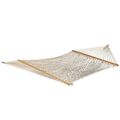 Bliss 60" Eco-Friendly Wide Cotton Rope Traditional Style Hammock, 450lbs Capacity - Natural Color (Mounting Hardware Included) | BH-410