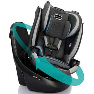 Evenflo Revolve360 Slim 2-in-1 Rotational Car Seat with Quick Clean Cover - Stow Blue, Stow Blue, hires