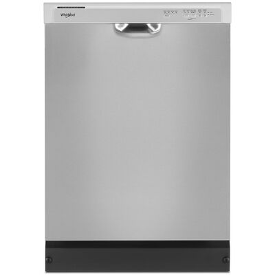 Whirlpool 24 in. Portable Dishwasher with Front Control, 64 dBA Sound  Level, 12 Place Settings, 3 Wash Cycles & Sanitize Cycle - White