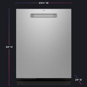 GE Profile 24 in. Top Control Smart Dishwasher with 42 dBA Sound Level, 3rd-Rack, Microban Antimicrobial Technology & Pocket Handle - Fingerprint Resistant Stainless, , hires