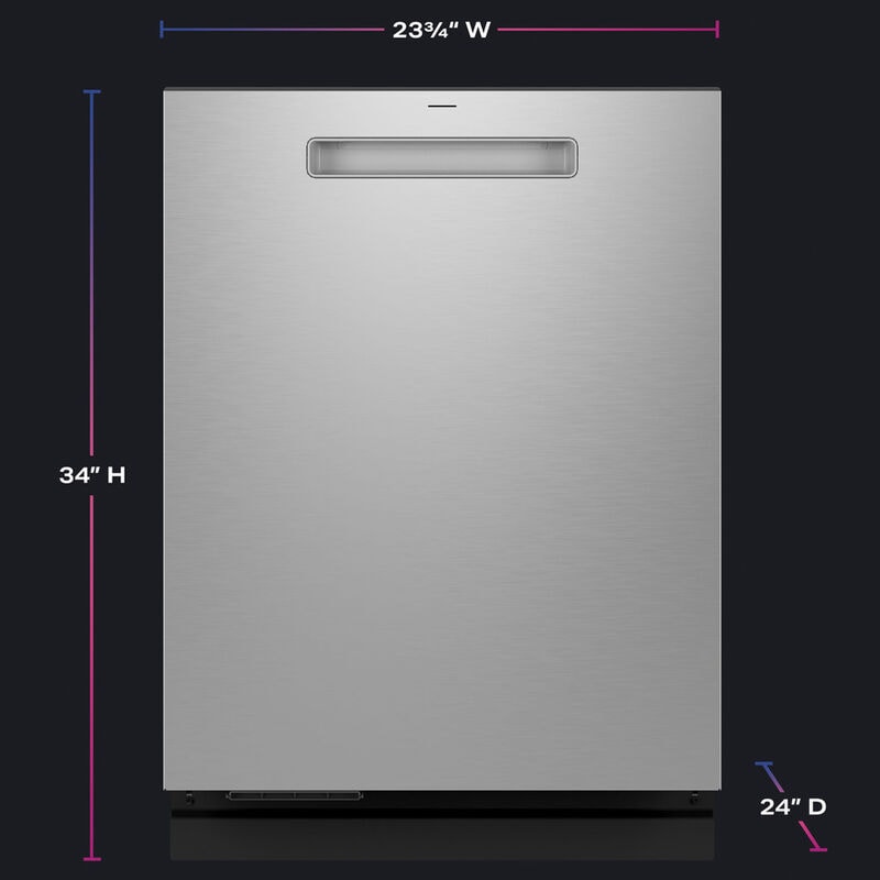 GE Profile 24 in. Top Control Smart Dishwasher with 42 dBA Sound Level, 3rd-Rack, Microban Antimicrobial Technology & Pocket Handle - Fingerprint Resistant Stainless, , hires