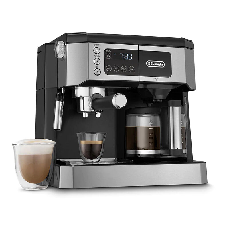 Fingerhut - De'Longhi All-In-One Programmable Coffee and Espresso Maker,  Cappuccino, Latte Machine with Advanced Milk Frother
