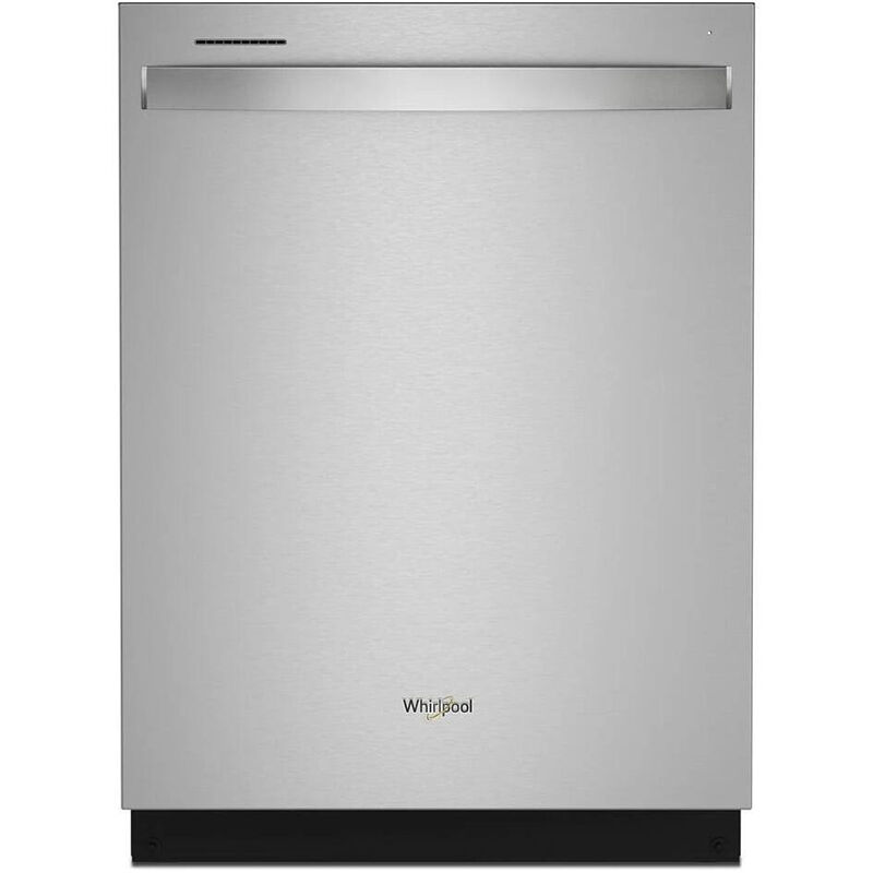 Whirlpool 24 in. Built-In Dishwasher with Top Control, 47 dBA Sound Level,  15 Place Settings, 5 Wash Cycles & Sanitize Cycle - Stainless Steel