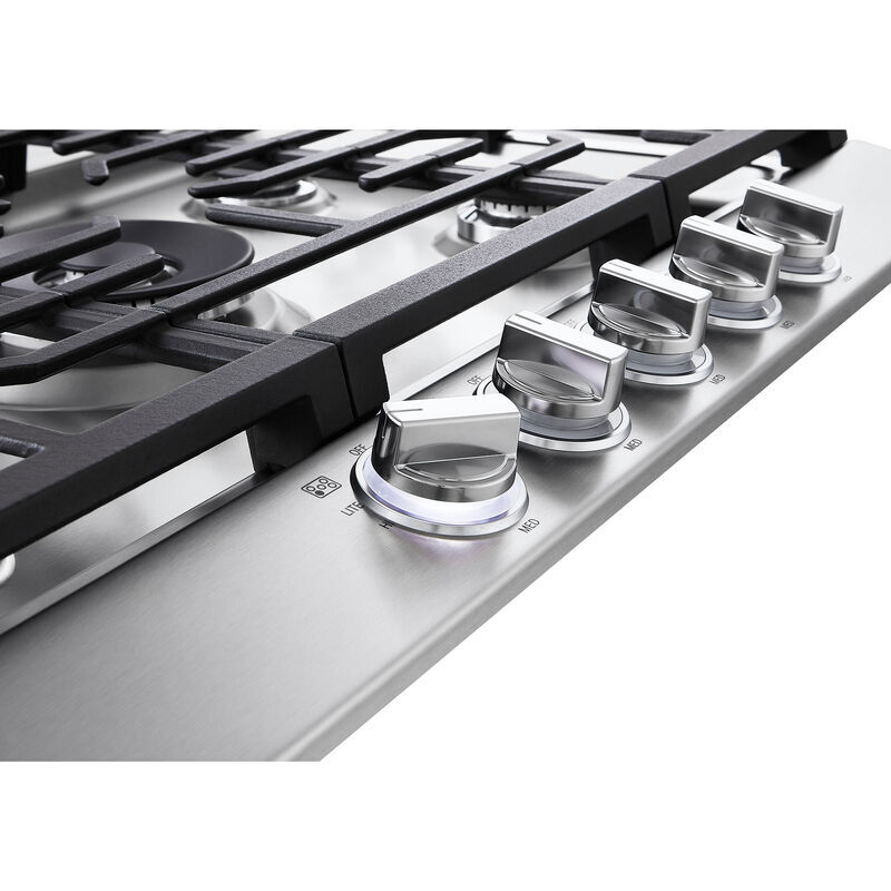 Samsung 30 in. 5-Burner Smart Natural Gas Cooktop with Bluetooth, Griddle,  Simmer Burner & Power Burner - Black Stainless Steel